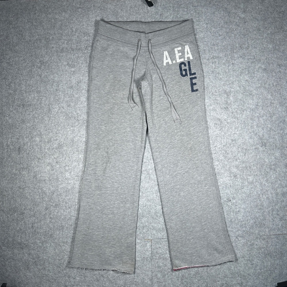 American Eagle Sweatpants Womens Small‎ Gray Eagle Fleece Flare Leg Athleisure